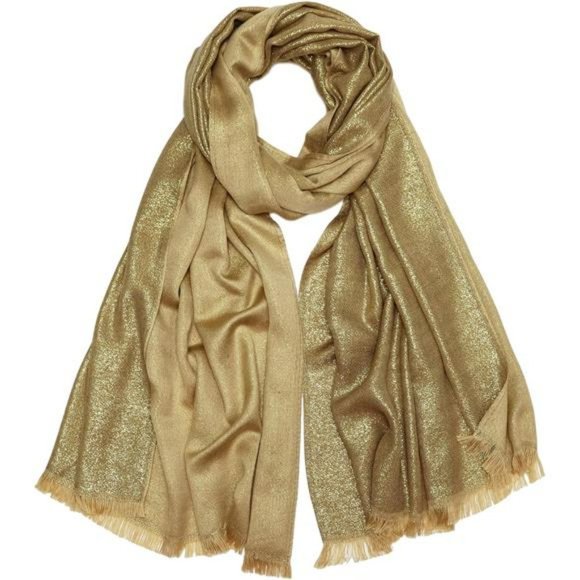 Gold Bridal Shawl Wedding Statement Formal Evening Dress Wraps Scarf Cover Up - Picture 2 of 4